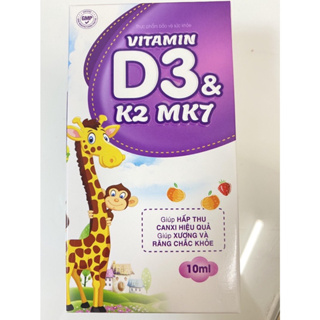 Vitamin D3k2 MK7. Lọ 10ml. Tăng Cường Hấp Thu Canxi Giúp Xương Răng Chắc
