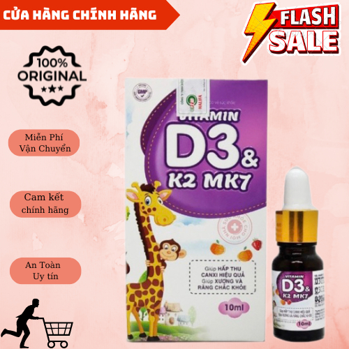 Vitamin D3K2 Cho Trẻ Em Và Người Lớn-[CHÍNH HÃNG]-tăng cường canxi Bổ Sung vitamin Cho Trẻ biếng Ăn