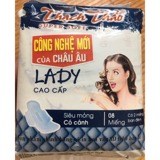 Băng vệ sinh Thạch Thảo có cánh 8 miếng {Có 2 miếng ban đêm}x 10 gói . các màu hồng ,tím. Hàng chính hãng
