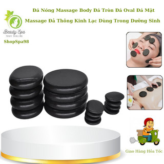 Đá nóng massage body | đá tròn đá oval đá massage mặt đả thông kinh lạc . đá tròn 8x8cm đá oval 6x8cm.