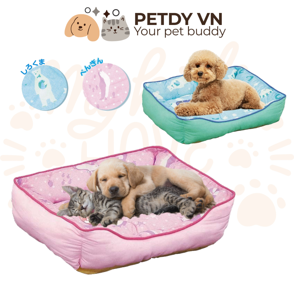 Nệm vuông bằng vải lạnh làm mát cho chó mèo Doggyman