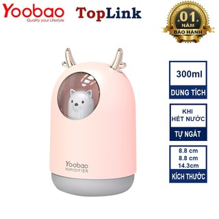 Máy Phun Sương Tạo Ẩm Cute Yoobao M016 Dung Tích 300ml 2 Chế Độ Phun Tự Ngắt Khi Hết Nước Kiêm Đèn Ngủ