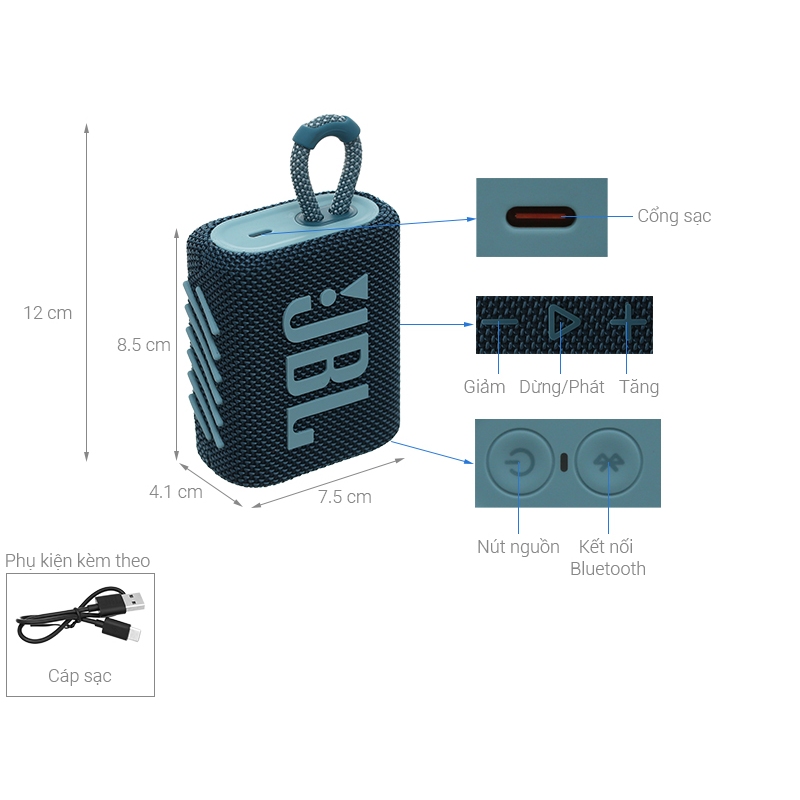 Loa bluetooth Boombox 4 Không Dây Công Suất 70W Âm Hay và LOA JBL GO 3