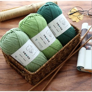 Len Yaoh Wool, len cuộn đan móc khăn 3mm cuộn 100gr