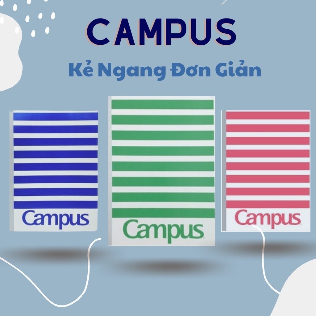 Tập Sinh Viên kẻ ngang -Campus Chính Hãng Chất Lượng  (combo 2 quyển/100 trang)