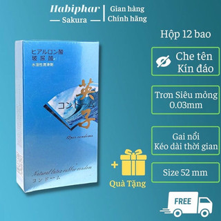 Bao cao su Nhật Bản có gai thơm nhẹ Sakura. Bcs Nhật Quạt hộp 12c
