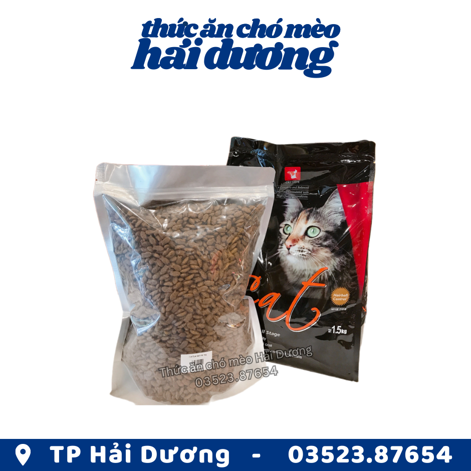 [1kg] Hạt Catseye cho mèo, thức ăn hạt cho mèo, hạt khô dành cho mèo túi zip chỉ đỏ