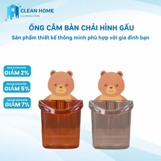 Ống Cắm Bàn Chải Đánh Răng Gắn Tường Hình Gấu Siêu Dễ Thương