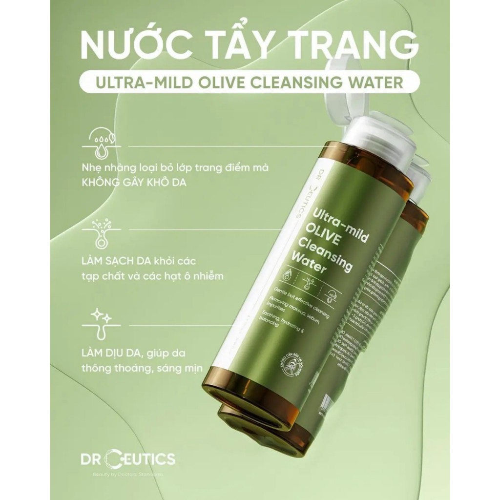 Nước Tẩy Trang Làm Sạch Sâu Và Dưỡng Ẩm Cho Mọi Loại Da DrCeutics Ultra Mild Olive Cleansing Water | BigBuy360 - bigbuy360.vn