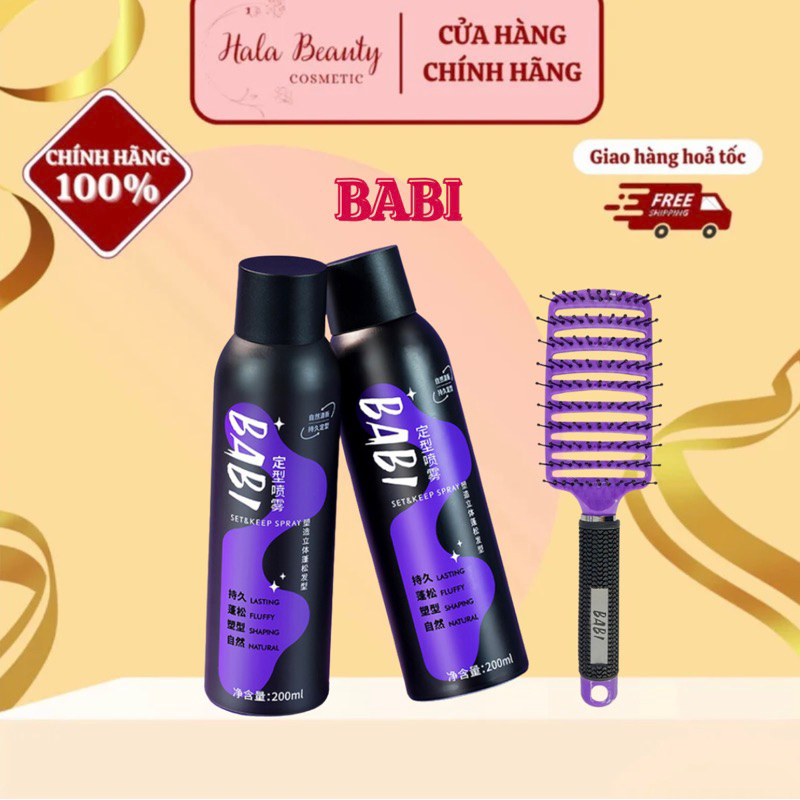 BABI - Xịt Phồng Chân Tóc BABI Tạo Kiểu Giữ Nếp Tóc Set &amp; Keep Spray Mềm Mại Giữ Độ Phồng Tự Nhiên