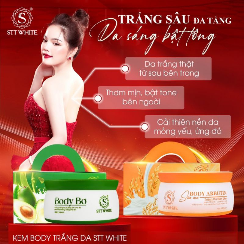 KEM BODY DƯỠNG TRẮNG DA ARBUTIN - CHÍNH HÃNG STT WHITE