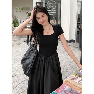 [TT01-sẵn hàng] Váy thun tăm body phối chân váy thô dáng xòe phong cách trẻ trung style Hàn Quốc