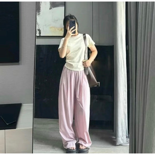 Quần ống rộng vải đũi xước