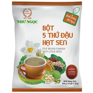 Bột gạo lứt hạt sen, đậu đen xanh lòng hạt sen, bột 5 thứ đậu hạt sen như ngọc 300g