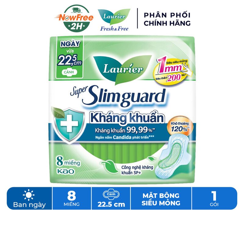 Laurier Super Slimguard Kháng khuẩn