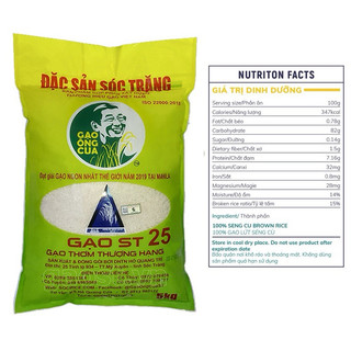 Gạo ST25 - Gạo Ông Cua ( đặc sản sóc trăng 5kg )