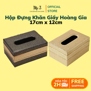Hộp đựng khăn giấy, hộp khăn giấy hoàng gia sang trọng chữ nhật 17cm x 12cm