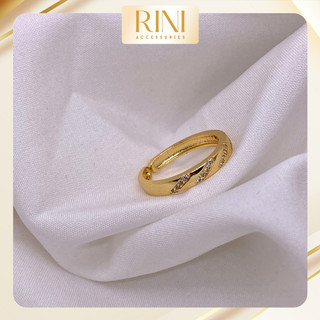 Nhẫn xi mạ vàng đính đá PX736,nhẫn xi mạ vàng đính đá Rini.Accesories