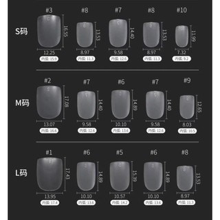 Móng Úp Làm Nailbox Size S-M-L
