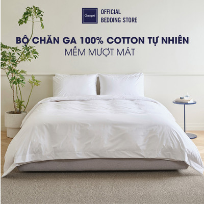 Bộ chăn ga 4 món 100% Cotton Sateen tự nhiên cao cấp 500TC Changmi Bedding. Xuất khẩu Mỹ, Châu Âu, chuẩn Hotel 5-6 sao