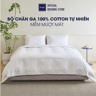 Bộ chăn ga Changmi Bedding Cotton 500 sợi tự nhiên siêu mềm mịn mát - 4 món