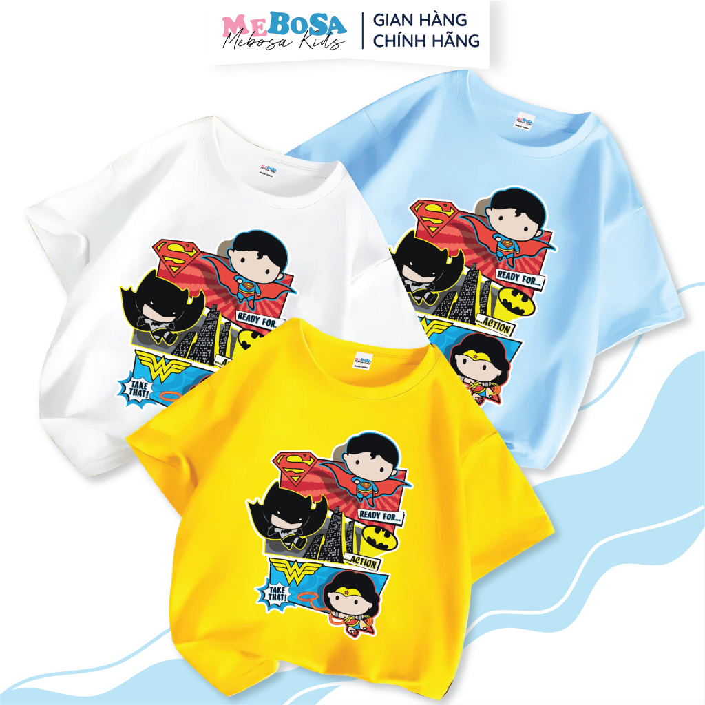Áo thun bé trai Supper Man MEBOSA - Hàng chính hãng vải cotton cao cấp 10-32kg US/UK MEBOSA141