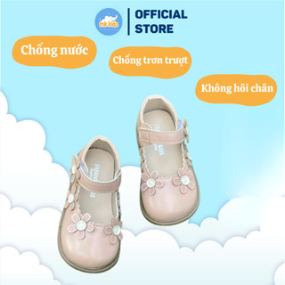 Giày da đế mềm chính hãng A.D.D.A Thái Lan chất liệu cao cấp chống trượt hoạ tiết hoa 3D, không hôi chân cho bé gái