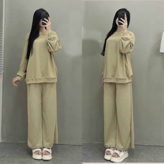 Bộ nỉ tăm nữ thu đông vạt nhọn chất vải co giản, Set đồ nữ thu đông ấm ấp phong cách Hàn Quốc - g5.shop