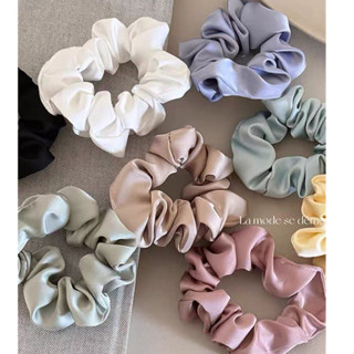 Cột tóc scrunchies vải trơn phong cách đáng yêu C9