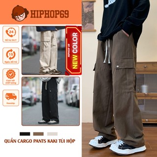 Quần Túi Hộp Ống Rộng Nam Nữ, Quần cargo pants vải kaki phong cách đường phố cá tính 2023 Q002