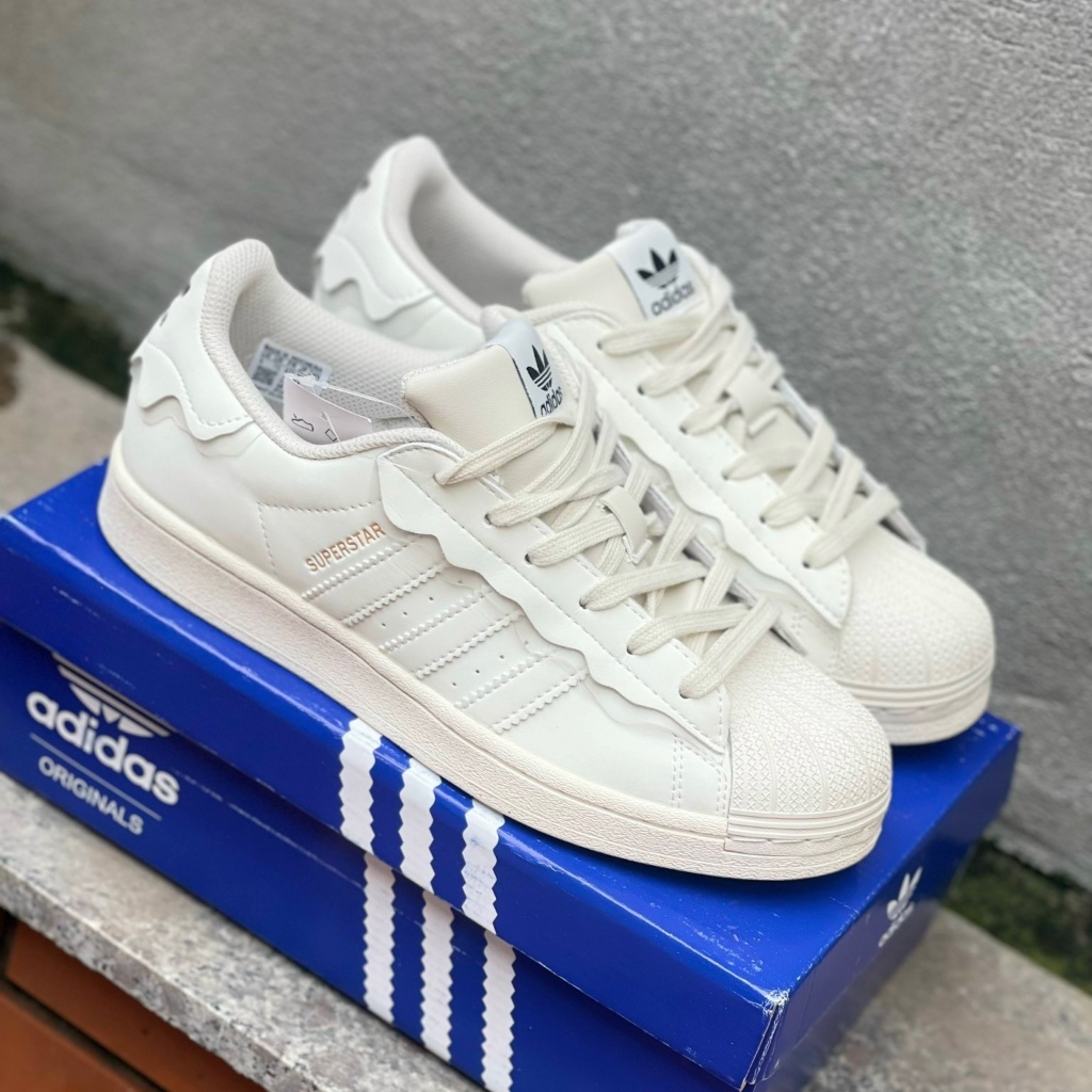 Giày Adidas Superstar Das Sò 3 Màu Kem, Hồng, Xanh, Giày thể thao Adidas Sò Trắng bản Best