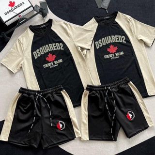 Hot Bộ Quần Áo Cộc DSQ Hình Lá Phong Chất vải Cotton Thoáng Mát, Bộ Cộc Nam Hè Dsq Đi chơi thể thao