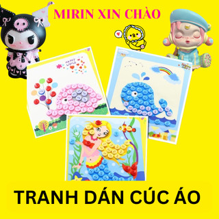 Tranh dán cúc áo -Tranh khuy áo, Nút vẽ trẻ em mẫu giáo vẽ tay nút vẽ - Đồ chơi sáng tạo tự làm mầm non