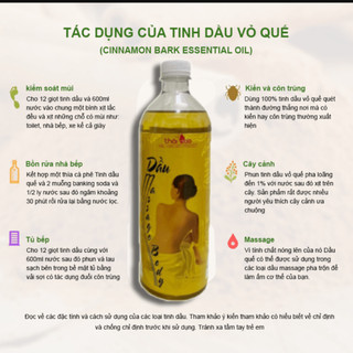 1 Lít Dầu Massage Body Thái Bảo Tinh Dầu Quế Thiên nhiên 100% dùng cho mọi loại da