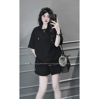   Set bộ đùi chất cotton khô 3158 form rộng tay lỡ - thêu ngựa