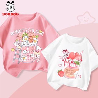 Áo thun bé gái  BOBDOG chất cotton mềm mịn in hình dễ thương cho bé