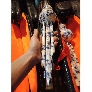Sáo Bầu Trắng 2 Bè Âm Chuẩn Tặng Kèm Hộp Đựng Và Dây Treo