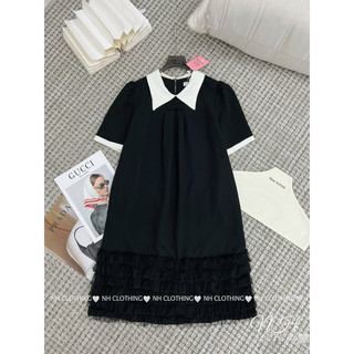 Váy suông cổ đức chân ren
