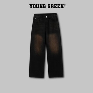 Quần jeans ống rộng low-rise sand brown - young green