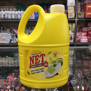 Nước rửa chén NET đậm đặc chiết xuất chanh tươi can 1.4kg