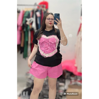 ( BIGSIZE 60-95kg ) SÉT BỘ TRÁI TIM PHỐI JEANS MỀM BIGSIZE