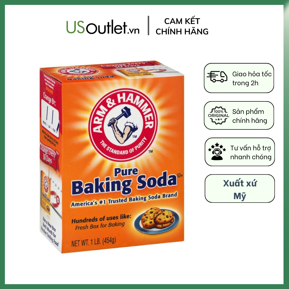 Bột đa dụng Pure Baking Soda Arm & Hammer 454g