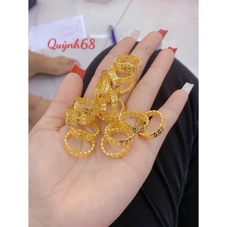 Nhẫn kim t iền mạ vàng màu 24 sáng đẹp y nhu thật quỳnh68