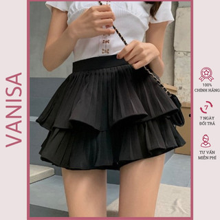 Chân váy nữ tennis xếp ly 2 tầng ngắn công sở bigsize trắng ulzzang đẹp cao cấp giá rẻ VANISA CV020
