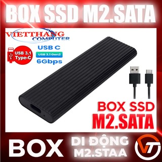 Box ssd m2.sata - box m2 m2.sata 6gbps usb 3.1 giao thức m2.sata hợp kim nhôm mầu đen black