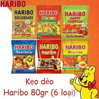 Chíp Chíp Kẹo Dẻo Haribo Goldbears, Happy Cola, Starmix, Worms 80gr