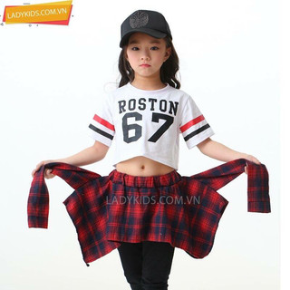 Bộ hiphop trẻ em,quần áo hiphop bé gái,quần áo nhảy hiphop bé gái