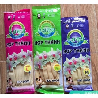 Găng tay cao su Hợp Thành đủ size S-M-L, găng tay gia dụng, găng tay rửa bát, găng tay hợp thành