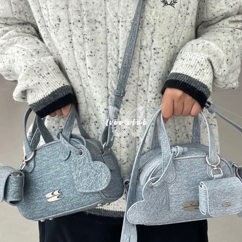 Túi Crying Center Demin (tặng kèm charms+túi airpods)