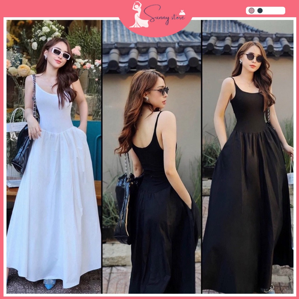 Đầm xoè bồng 2 dây duyên dáng cho nàng đi biển (SN008)